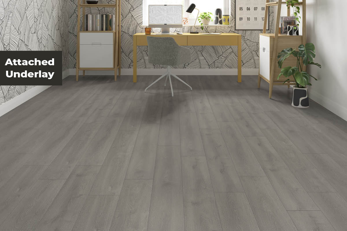 7mm Acoustic Laminate Fog Grey Oak - Free Delivery