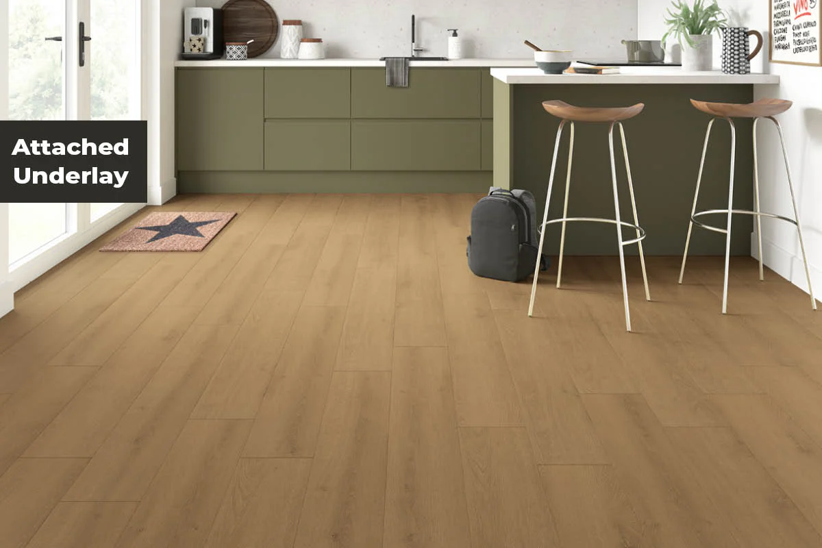 7mm Acoustic Laminate Warm Gold Oak- Free Delivery
