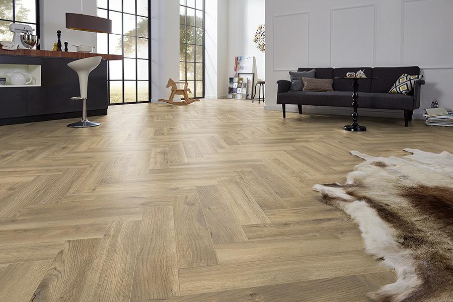 8mm Herringbone Laminate Flooring Gentle Gold Oak - Free Delivery